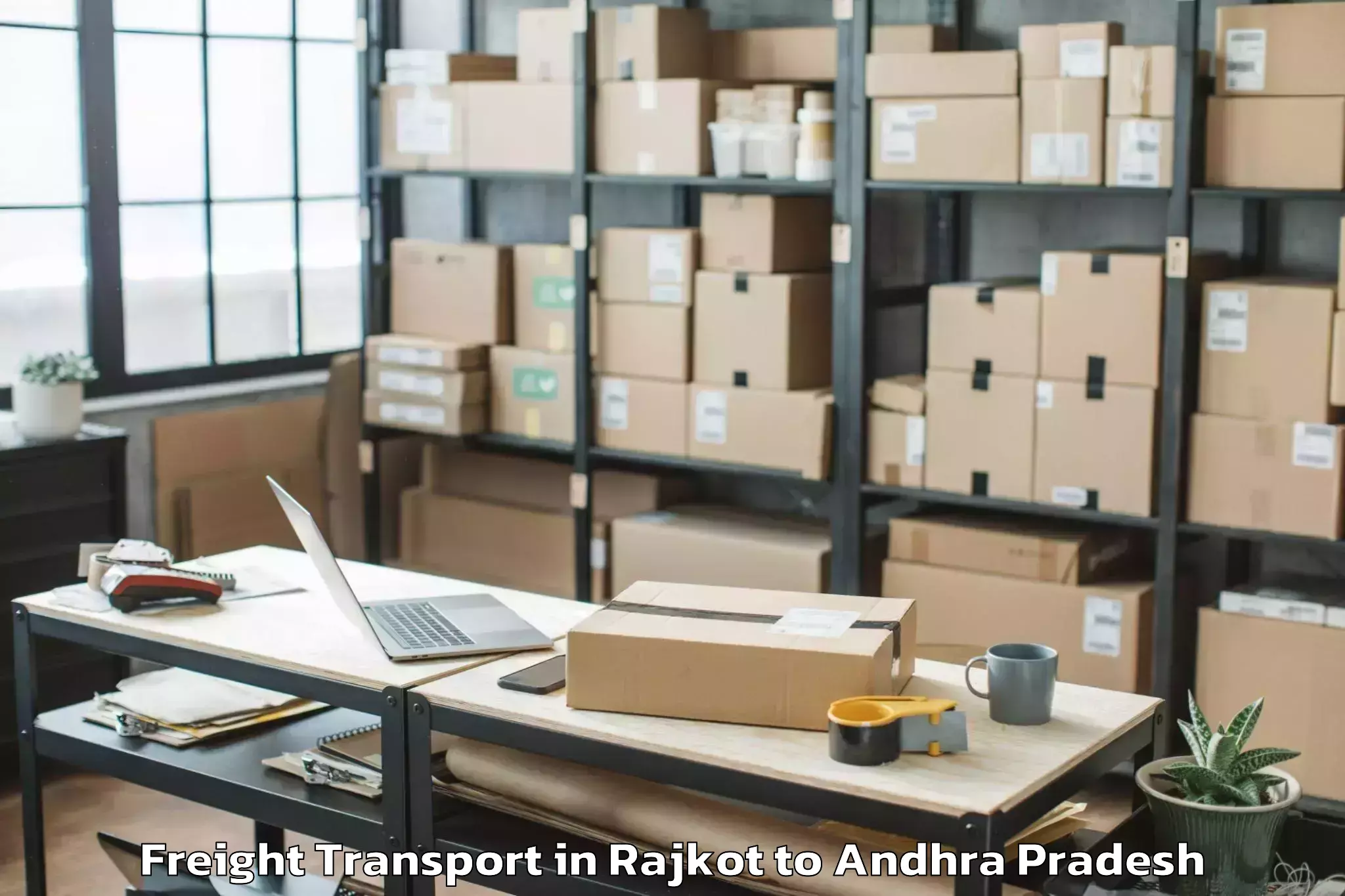 Quality Rajkot to Rayalaseema University Kurnool Freight Transport